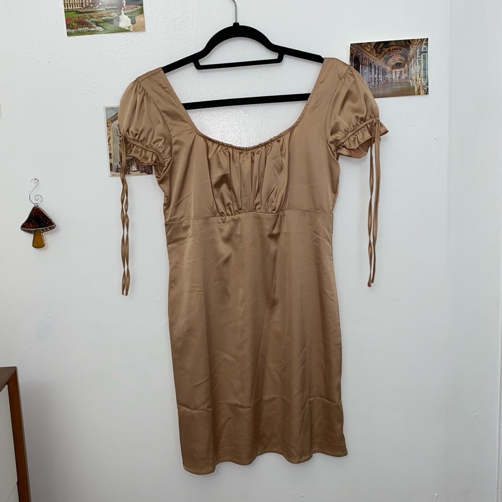 satin milkmaid dress